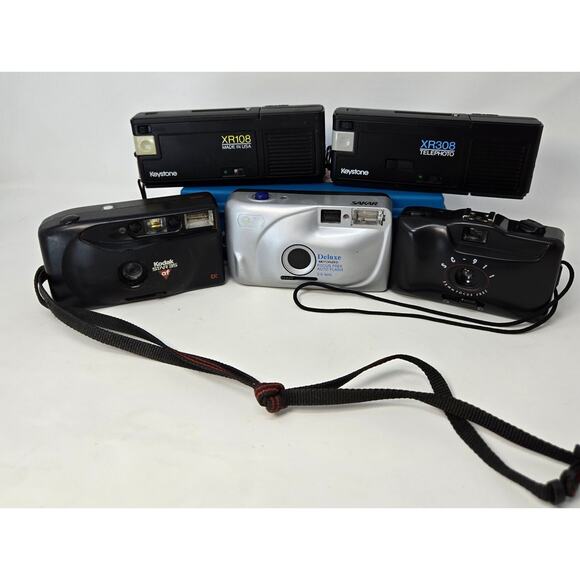 Vintage Film Camera Lot of 5 For Parts or Repair Kodak Sakar Keystone 35mm 110 - Picture 2 of 16